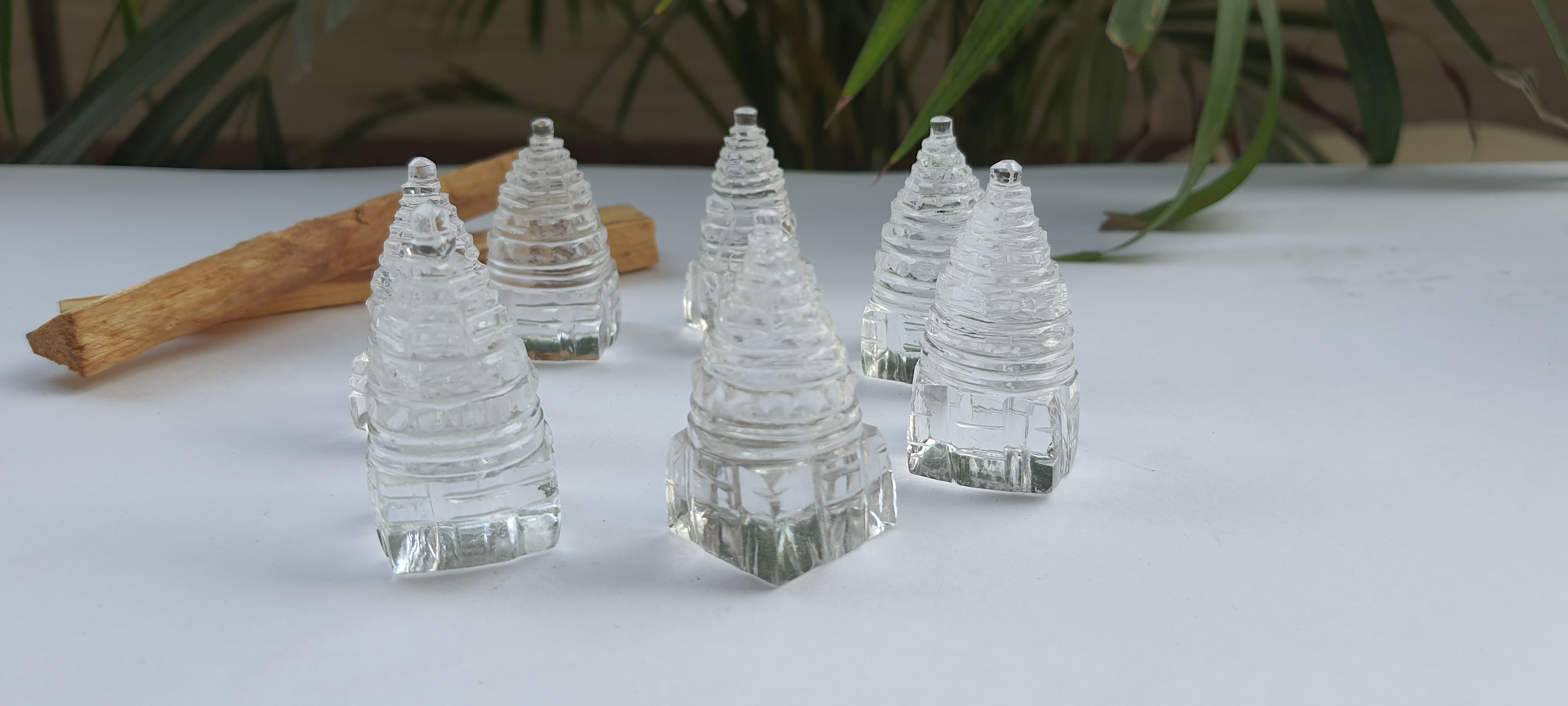 SHREE YANTRA made of Clear Quartz( size - aprx 1.5 " )