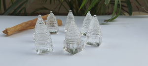 SHREE YANTRA made of Clear Quartz( size - aprx 1.5 " )