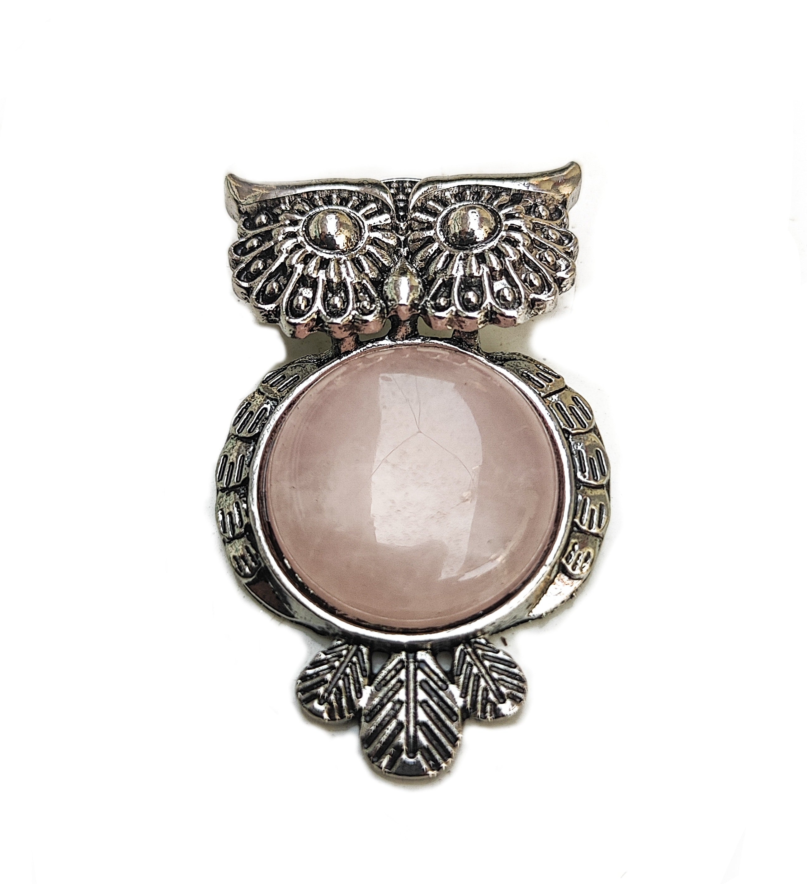 Rose Quartz Owl Pendant