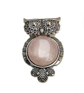 Rose Quartz Owl Pendant
